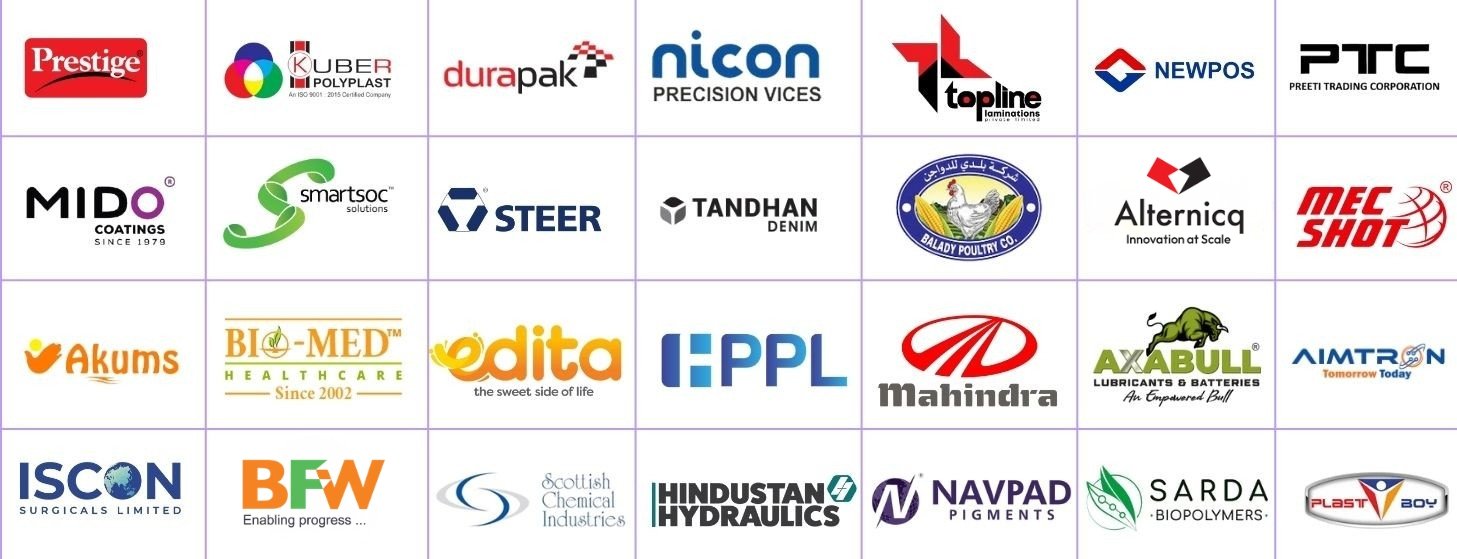 Trusted clients logos including Nestle, Siemens, Reliance, Adani, Hitachi and other global brands