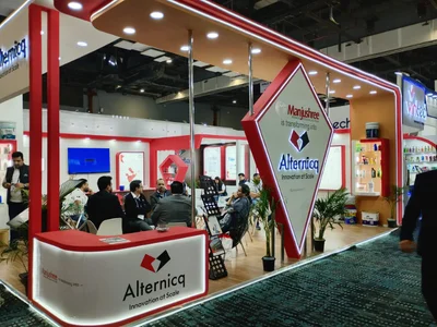 custom art gallery booth design at World Art Dubai 2026 DWTC