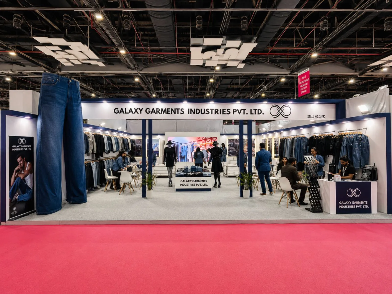 Galaxy Garment 81 SQM exhibition stand at Bharat Tex 2026 in New Delhi