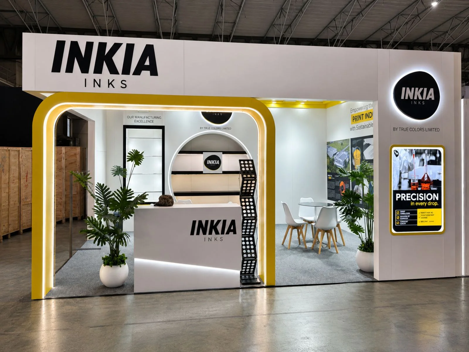INKIA INKS exhibition booth at FESPA 2026 by Booth Fabricators