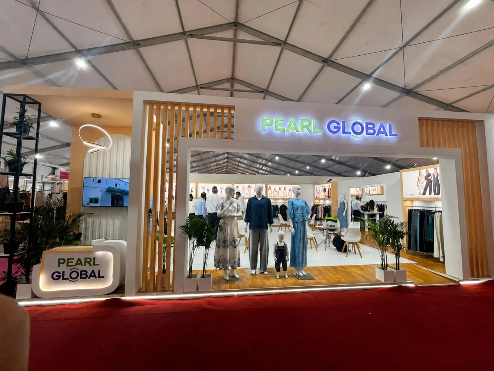 Pearl Global 96 SQM exhibition stand at Bharat Tex 2026 in New Delhi