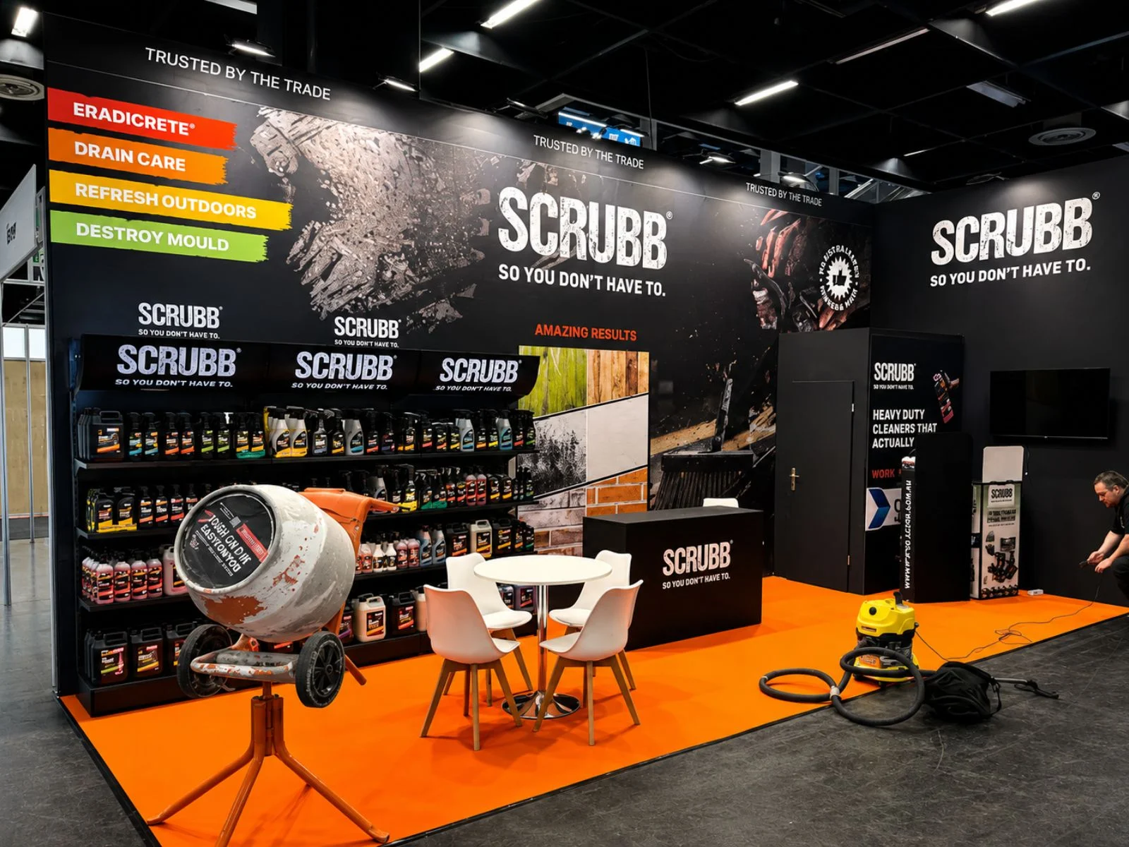 Scrubb exhibition booth at International Hardware Fair Germany 2026 by Booth Fabricators
