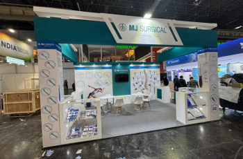 3D custom booth design for the Arab Health 2025 trade show.