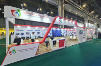 Trade show booth by Booth Fabricators at Convergence India Expo 2025 in New Delhi