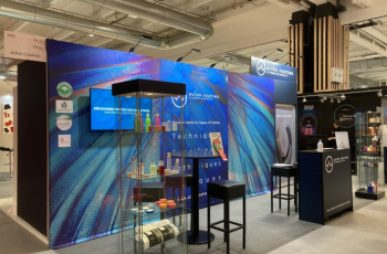 Sustainable packaging trade show booth at Paris Packaging Week 2025 by Booth Fabricators