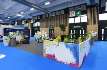 Exhibition stand setup for Paris Packaging Week 2025 by Booth Fabricators